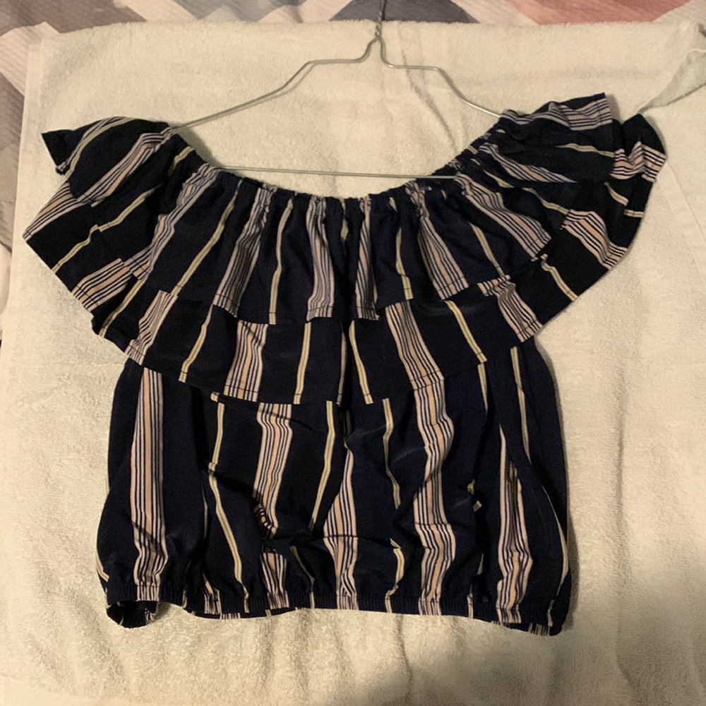 Ruffled striped top for women (3 for $15 DEAL)